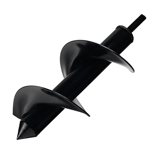 Auger Drill Bit for Planting 3 x 9 Inch, Garden Spiral Drill Bit Bulb Planter Tool Drill Auger for Planting Bulb, Bedding Plant, Post or Umbrella Hole Digger for 3/8" Hex Drive