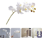 Artificial Phalaenopsis Orchid Stem White Faux Flowers Lifelike Plastic Flower Arrangement Home Decoration for Living Room Dining Table