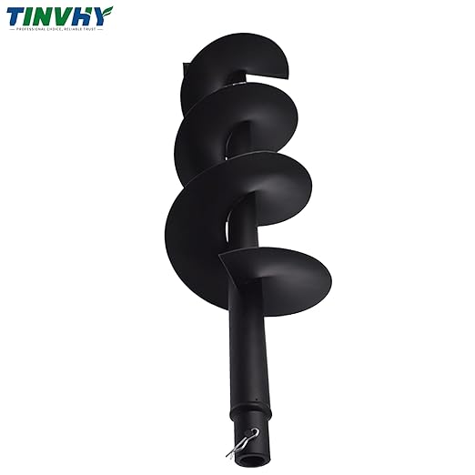 8-in Earth Auger Drill Bit, Garden Plant Flower Auger Rapid Planter Compatible Gas Powered Post Fence Hole Digger with 3/4 Shaft