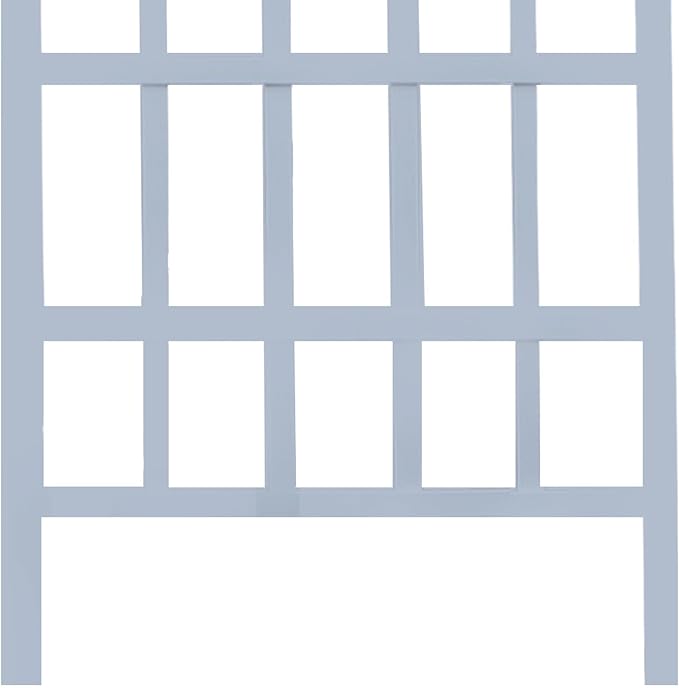 Dura-Trel Melrose Vinyl Garden Trellis, Outdoor Plant Support PVC Grid, White, 35" x 75" - Wall Mount with Steel Ground Anchors for Climbing Vine, Flower, and Vegetable Plants