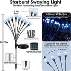 Albelt 6-Pack Solar Outdoor Lights for Garden Decorations, 48 LED Super Bright Firefly Light (Sway by Wind), New Upgraded Solar Lights Outside Waterproof for Outside Pathway Patio Yard Porch (Blue)