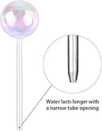 Tomorotec [2 PCS] Light Iridescent Rainbow Gradient Color Clear Glass Self-Watering System Spikes, Automatic Plant Waterer Bulbs