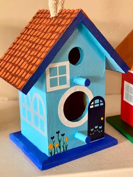 Creative Hobbies® Mini 4 Inch Tall Birdhouse - Set of 4 Styles, Small Unfinished Wood Ready to Paint or Decorate