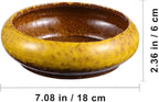 2pcs Vintage Ceramic Flowerpot Set, Large Diameter Succulent Planter Pots with Red and Yellow Glaze, Outdoor Patio Planting Container for Garden and Home Use
