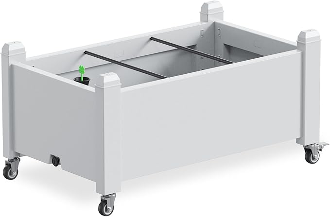 Durable Resin Raised Garden Bed with Drainage Holes & Reinforced Corners - Lightweight Flower Boxes Outdoor for Vegetables, Herbs, and Patio Garden Enclosure System (Ashen, 30.04*17.72*17.56)