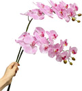 2 Pcs Orchid Stems 38" Artificial Flowers Real Touch Latex Faux Phalaenopsis Branches White Artificial Flowers for Wedding Party Home Garden Decor (Pink, 38")