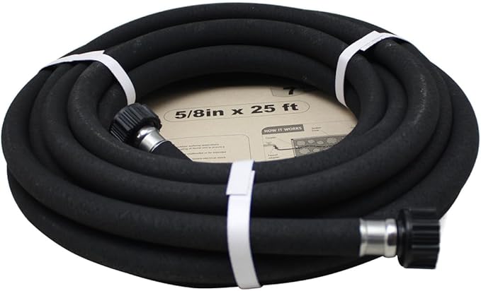 Taisia 5/8" Soaker Hose 25 ft Round Rubber Garden Water Hoses, Heavy Duty Drip Hose for Watering Irrigation, Water Seeper Soaker Hoses for Garden, Lawn and Plants