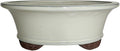 Brussel's 8" Oval Bonsai Glazed Ceramic Pot (Medium, New Cream)