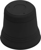 Bloem Saturn 14" Black Round Resin Planter Pot with Snap-in Saucer for Indoor and Outdoor Gardening