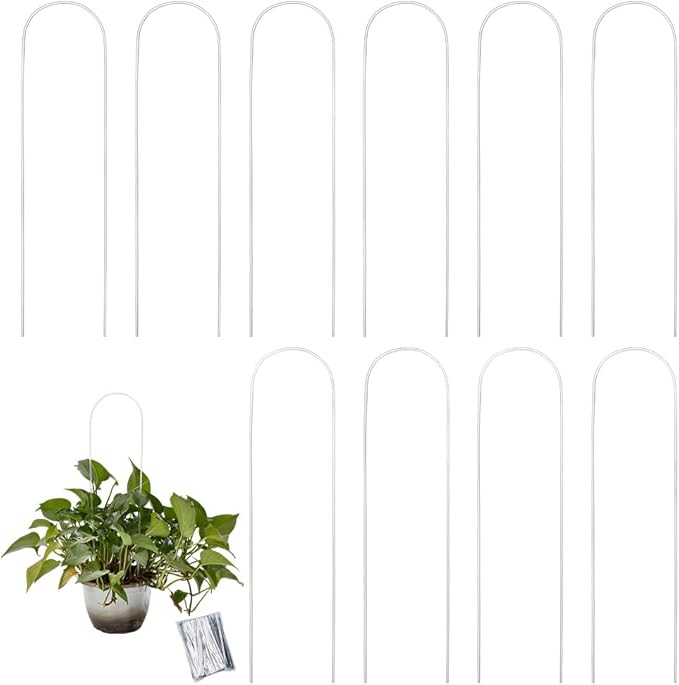 10Pcs U-Shaped Plant Trellis for Climbing Plants, Acrylic Houseplant Trellis for Monstera Pothos Plants, Plant Support for Potted Plants Accessory Vine Ivy Hoya Flowers Indoor Outdoor