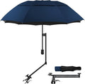 Patio Umbrellas UPF 50+ 360 ° Adjustable Shade Umbrella,Beach Umbrella with Universal Clamp,Beach Clamp on Umbrella,suitable for Patio,beach chairs,golf carts, wheelchairs,carts,bleachers,camping and fishing