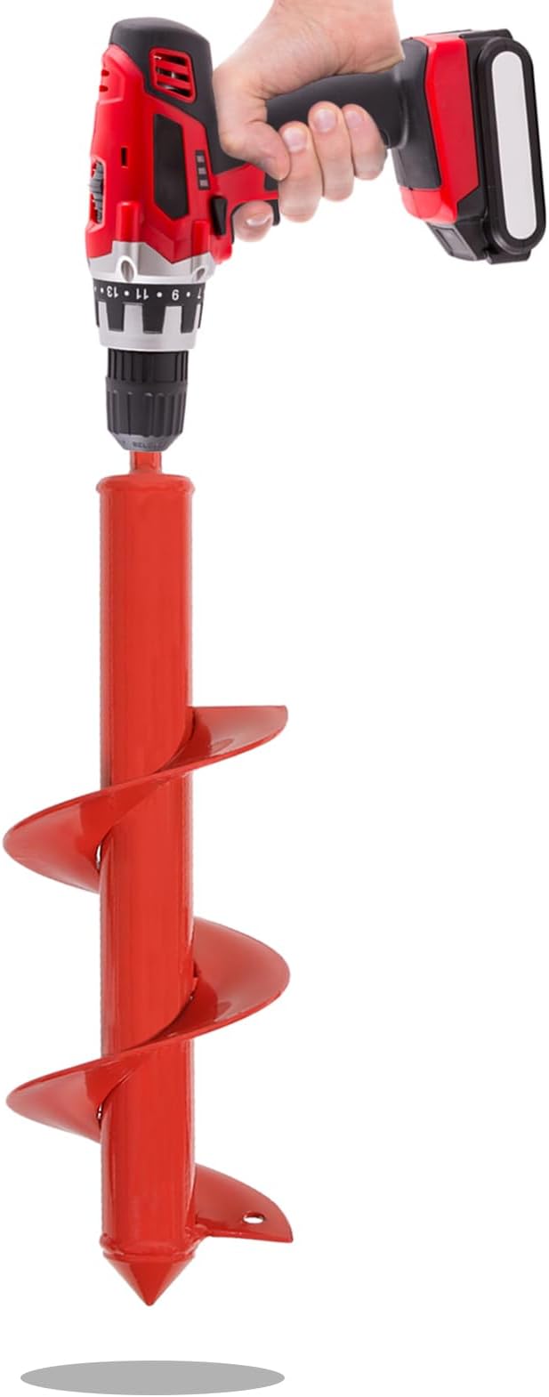 SYITCUN Auger Drill Bit for Planting - 4" X 12" Heavy-Duty Garden Auger Spiral Drill Bit - Bulb Planter Tool & Auger Post Hole Digger - 3/8" Hex Drive Drill