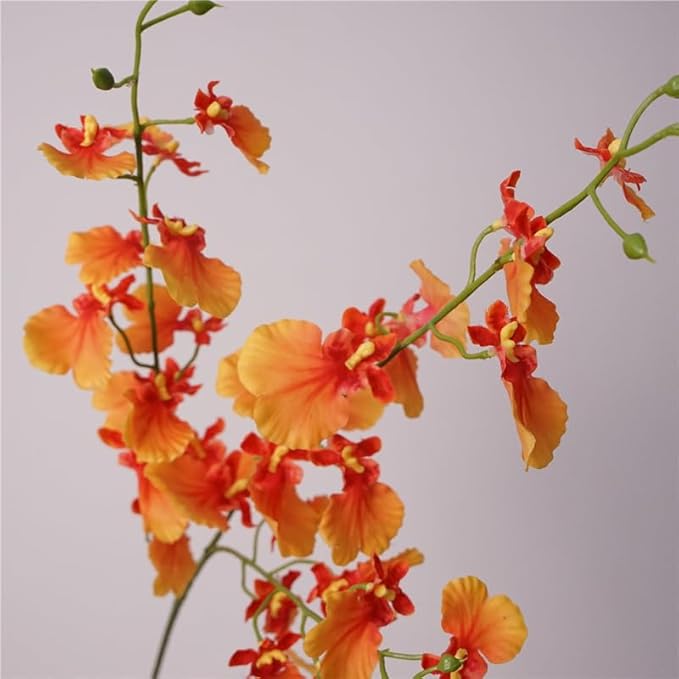 Artificial Flower Feel Moisturizing Dancing Orchid Living Room Ornaments Dining Table Decoration Floral Photography Ornaments(White)
