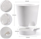 Plant Pots 6 PCS 5 inch Self Watering Planters High Drainage Flowers Pot for Indoor Outdoor Plants with Reservoir Tray and Watering Lip Gardening Planter Garden Flower Pots, White