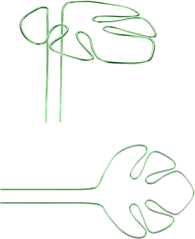 M METERXITY 2-Pack Monstera Plant Support, 11x5.9 Inch Reusable Sturdy Alloy Plant Support Stakes Unique Design for Potted Plants Flowers/Vegetables/Indoor Outdoor Climbing Plants [Green]