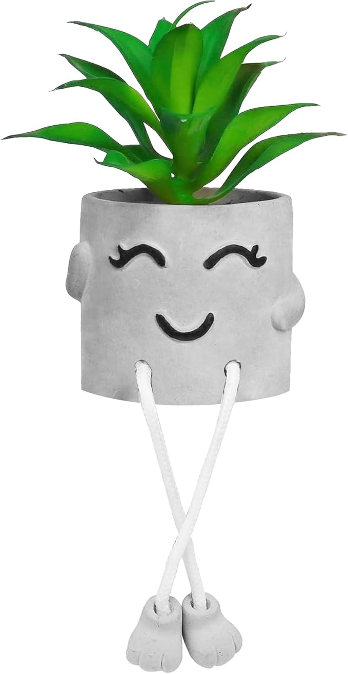 Fake Plant with Hanging Leg Artificial Succulents Plant in Mini Pot Shelf Bathroom Office Window Desk Kitchen Decor Faux Cute Real Plant 1 PC