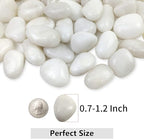 YISZM White Pebbles for Indoor Plants, Natural Polished River Rocks, Small Decorative Stones for Planters Vase Fish Tank Aquariums Landscaping Garden, 5lbs