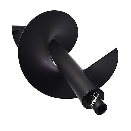 6-in Earth Auger Drill Bit, Garden Plant Flower Auger Rapid Planter Compatible Gas Powered Post Fence Hole Digger with 3/4 Shaft