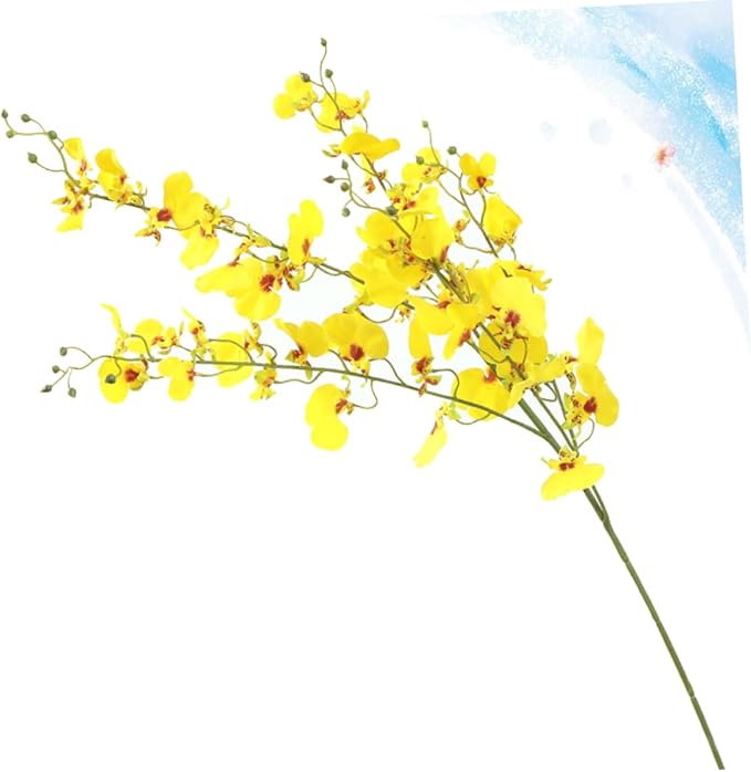 LIOOBO 3 Forks Artificial Dancing Orchid Flower Branches - Decor for Weddings and Living Rooms - Perfect for Floral Arrangements and Indoor Decoration