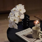 2 Pcs Orchid Stems 38" Artificial Flowers Real Touch Latex Faux Phalaenopsis Branches White Artificial Flowers for Wedding Party Home Garden Decor (White)