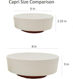 The HC Companies 8 Inch Round Plastic Succulent Capri Bowl Decorative Indoor Flower Succulent Planter Pot with Drain Plug Hole, Vanilla Bisque