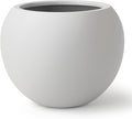 16" H x 20" D Premium Globo Fiberstone Round Planter with Drainage Hole, Weather Resistant for Indoor and Outdoor Use, Included 2 Extra Coco Mats (Light French Gray, 13.5" Pot Opening)