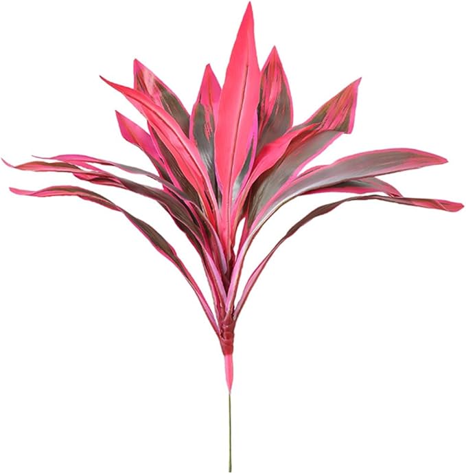 2 Pcs Artificial Cordyline Fruticosa Logs Tropcial Plant 21.6in Fake Dracaena Tree for Indoor Outdoor Office Home Living Room Patio Greenery Porch Decor (Red)