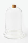 Handblown 10" Glass Terrarium with Opening for Air Flow & Cork Stopper Cloche Style Glass Dome Vivarium Display Case (Large)