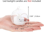 Nuptio 36 Pcs Hanging Tea Light Candle Holders Mini Glass Candle Holder 2.36" Diameter Baubles Globe Garden Ornament, Tealight Holders for Christmas Halloween Wedding Party Decorations for Reception