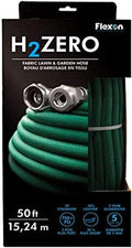 Flexon H2Zero 50 ft Lightweight Fabric Garden Hose – Ultra-Flexible, High-Strength 750 PSI Fabric Hose with Crush-Proof Nickel Plated Couplings – Easy-Carry, Kink-Resistant Lawn & Garden Watering Hose