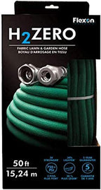 Flexon H2Zero 50 ft Lightweight Fabric Garden Hose – Ultra-Flexible, High-Strength 750 PSI Fabric Hose with Crush-Proof Nickel Plated Couplings – Easy-Carry, Kink-Resistant Lawn & Garden Watering Hose