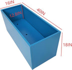 40" L x 16" W x 18" H Metal Large Rectangular Planter - Long Planter Box for Outdoor Patio/Porch Planter Boxes Outdoor Modern Design for Plants, Flowers, Garden,Spliced Flower Pot (Navy)
