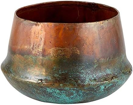 47th & Main Rustic Finished Planter/Pot, 5" Diameter, Copper/Blue