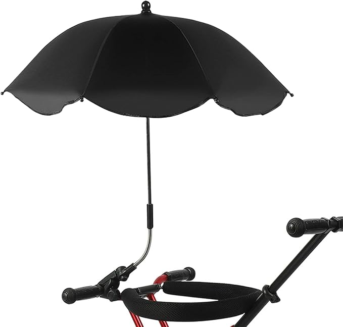Chair Umbrella with Clamp Portable Adjustable Angle Sun Shade UPF 50+ for Beach Patio Strollers and Folding Chairs Polyester Rubber