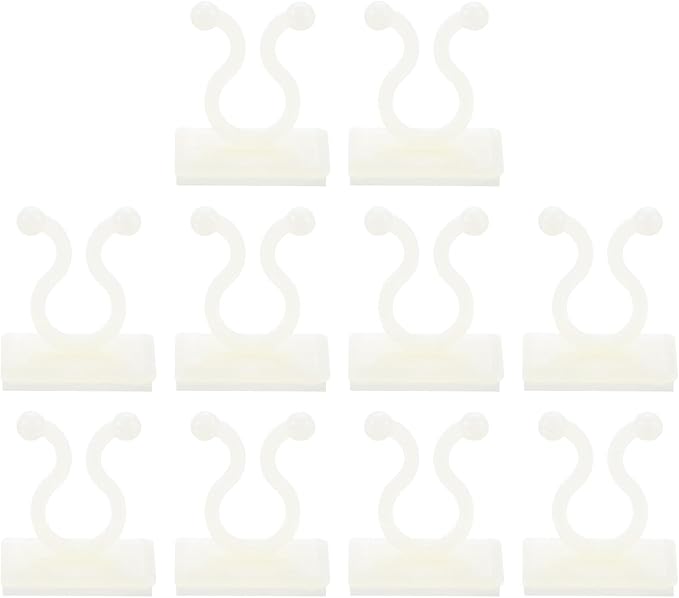 uxcell 100Pcs Plant Climbing Wall Fixture Clips, Plant Fixer Self-Adhesive Hooks Wire Fixing Supporting for Indoor Outdoor Decoration and Cable Wire Fixing (White, 7.2mm/0.28")