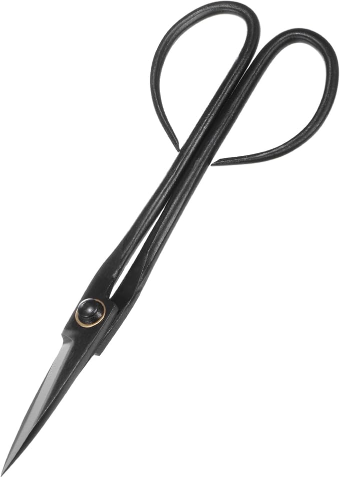M METERXITY Bonsai Tool - 8.3 Inch Carbon Steel Bonsai Scissor, Bonsai Tree Plants Modeling Tools, Applying to Grow Room/Trimming Plants/Pruning Shears (210mm, Black)