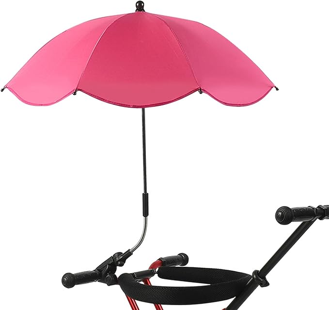 Chair Umbrella with Clamp Portable Adjustable Angle Sun Shade UPF 50+ for Beach Patio Strollers and Folding Chairs Polyester Rubber