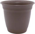 The HC Companies Eclipse Round Planter with Saucer - Outdoor & Indoor Plant Pot with Drainage Holes - Lightweight, UV-Resistant Plastic Pots for Plants, Flowers & Herbs (8" Cappuccino, Pack of 1)