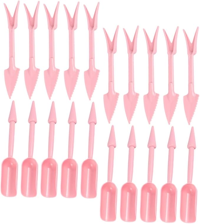 GLEAVI Succulent Plant Transplanting Tool Set 20pcs Plastic Gardening Accessories 16cm Pink Hand Tools for Pot Plants and Flower Maintenance in Garden and Lawn Care
