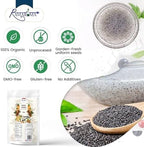 Basil Seeds (Tukmaria) | Edible HolyBasil Seeds USDA Organic | More Fiber Than chia | Plant Based, Keto, Paleo, Vegan, prebiotic (14 oz)