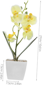 Faux Orchid Flowers for Home Real Touch Artificial Orchid Plants in Pot Low Maintenance Centerpiece for Office and Living Room Elegant Table Arrangement