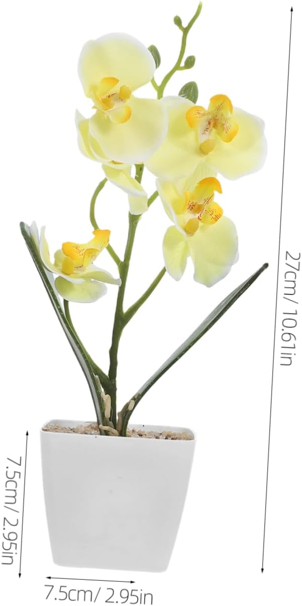 Faux Orchid Flowers for Home Real Touch Artificial Orchid Plants in Pot Low Maintenance Centerpiece for Office and Living Room Elegant Table Arrangement