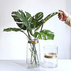 Artificial Monstera Leaves Real Touch Monstera Deliciosa Plant Leaf Stems Faux Tropical Palm Tree Greenery for for Home Indoor Outdoor Decor (Green - Pack of 6pcs)