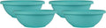 The HC Companies 20 Inch Large Garden Bowl Planter - Shallow Plant Pot with Drainage Plug for Indoor Outdoor Flowers, Herbs, Teal (Pack of 4)