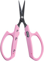 Saboten Fluorine Coated Angled Blade Trimming Scissors Pink PT-2 160mm Precision Gardening Bonsai and Floral Shears Made in Japan