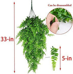 PINVNBY Reptile Plants Hanging Fake Vines Boston Climbing Terrarium Plant with Suction Cup for Bearded Dragons Lizards Geckos Snake Pets Hermit Crab and Tank Habitat Decorations (4 Pack)