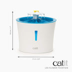 Catit LED Flower Fountain with Triple Action Filter, Cat Drinking Water Fountain, 3 L