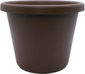 The HC Companies Classic Round Plastic Plant Pot w/Rolled Rim - Lightweight & UV Resistant Flower Pot for Herbs & More - Outdoor & Indoor Plant Pots w/Drainage (17 inch Chocolate, Pack of 1)