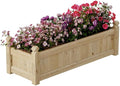 Large Wooden Raised Garden Bed 43.5" l x 16" w x 14" h, Outdoor Rectangular Planter Box for Vegetables, Flowers, Herbs, Yard, Patio, Backyard & Greenhouse, Elevated Horticulture Wood Garden Planter