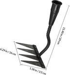Garneck Heavy Duty Small Garden Rake with 4 Sharp Teeth, Reinforced Steel Manual Weeding Rake for Soil Turning and Lawn Leveling, Sturdy Hand Tool for Gardening and Landscape Care
